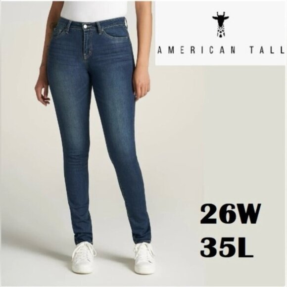 American Tall - Women's Sarah Mid Rise Skinny Tall Jean. Size: 26Wx35L. NIB. - Picture 1 of 16